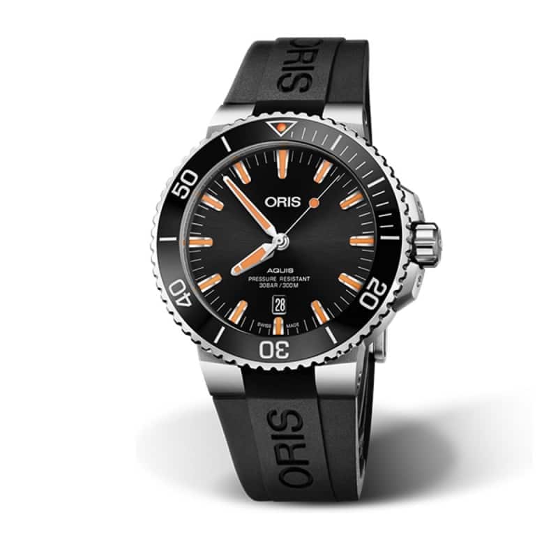 オリス/Oris/ダイビング/AQUIS(アクイス) デイト/ブラック/ラバーベルト/733 7730 4159-07 4 24 64EB 腕時計