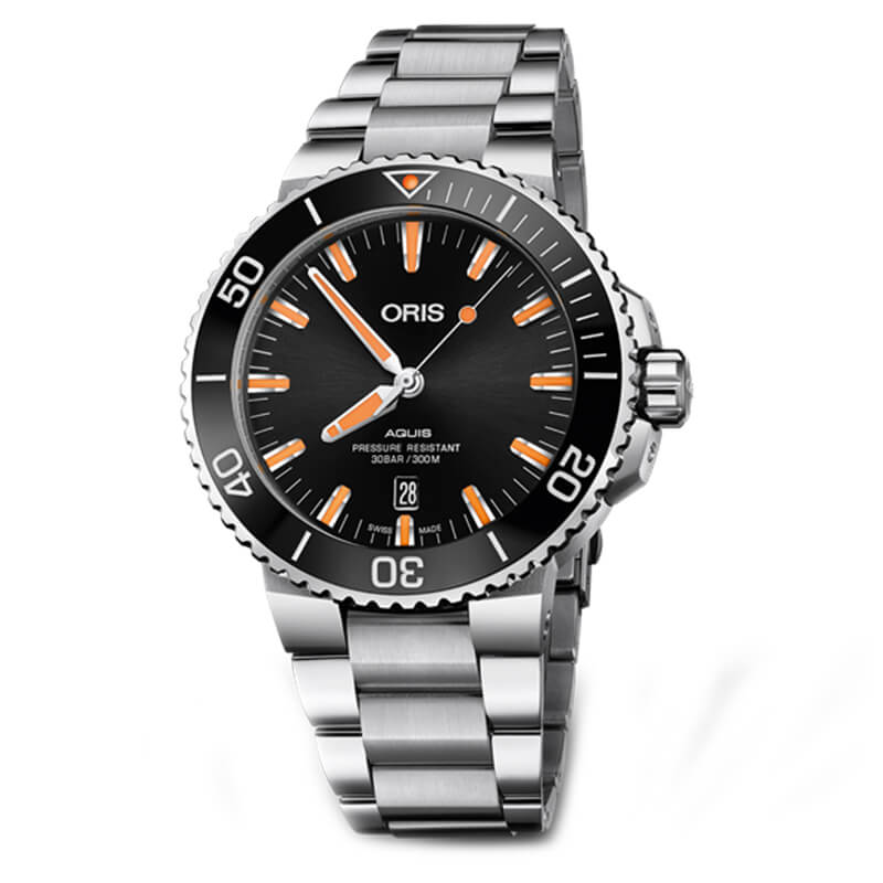 オリス/Oris/ダイビング/AQUIS(アクイス) デイト/ブラック/ステンレスベルト/733 7730 4159-07 8 24 05PEB 腕時計