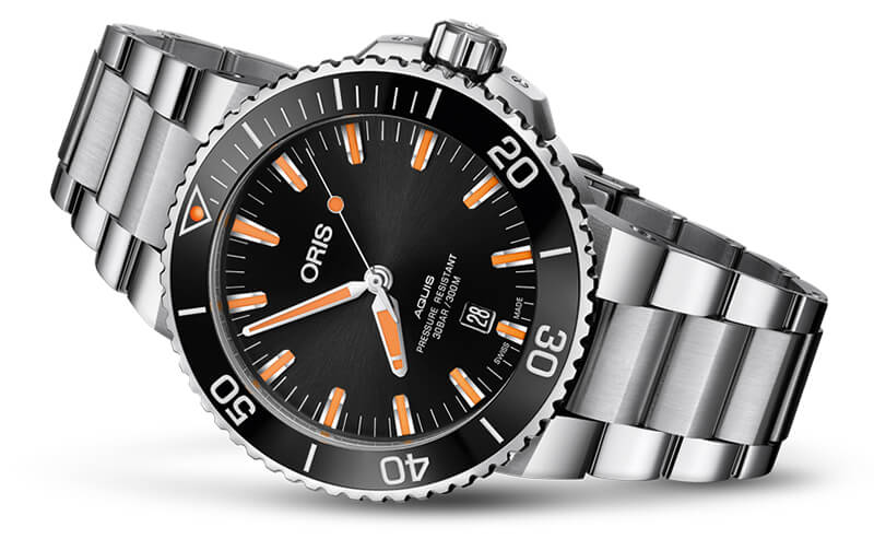 オリス/Oris/ダイビング/AQUIS(アクイス) デイト/ブラック/ステンレスベルト/733 7730 4159-07 8 24 05PEB 腕時計