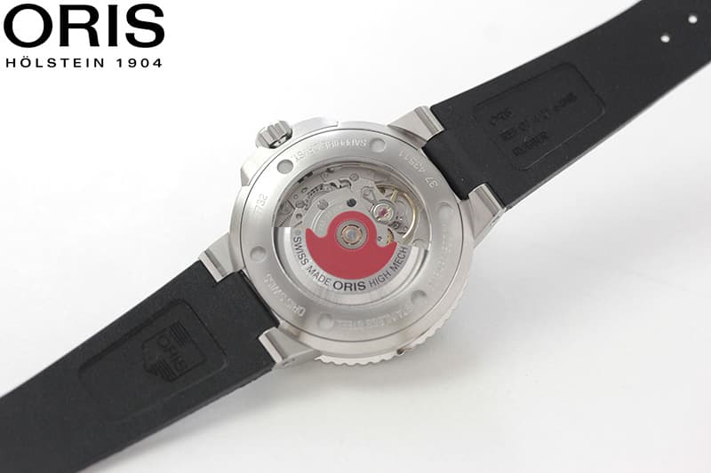 オリス/Oris/ダイビング/AQUIS(アクイス) デイト/ブラック ポリッシュダイアル /ラバーベルト/733 7732 4134 39.5mm 腕時計