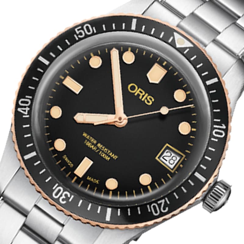 オリス(Oris)ダイバーズ65(Divers Sixty-Five)733 7747 4354-07 8 17 18 ブラックダイヤル×ブレス 腕時計