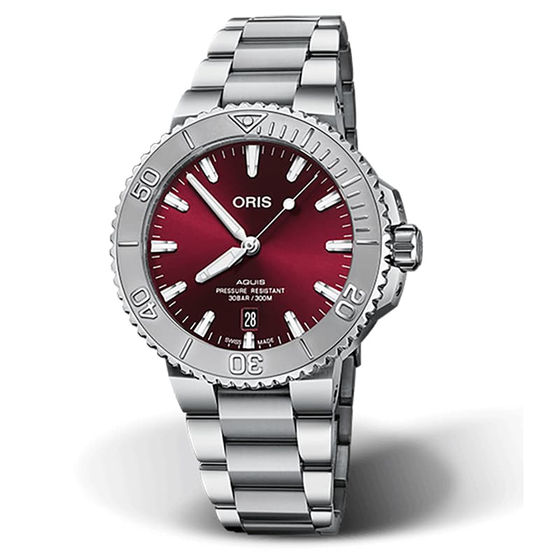 オリス/Oris/ダイビング/AQUIS(アクイス)/チェリーレッドモデル デイト