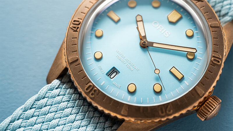 オリス(Oris)ダイバーズ65 コットンキャンディ リサイクルナイロンストラップ 733 7771 3155-07 3 19 02BRS ブルーダイアル 腕時計