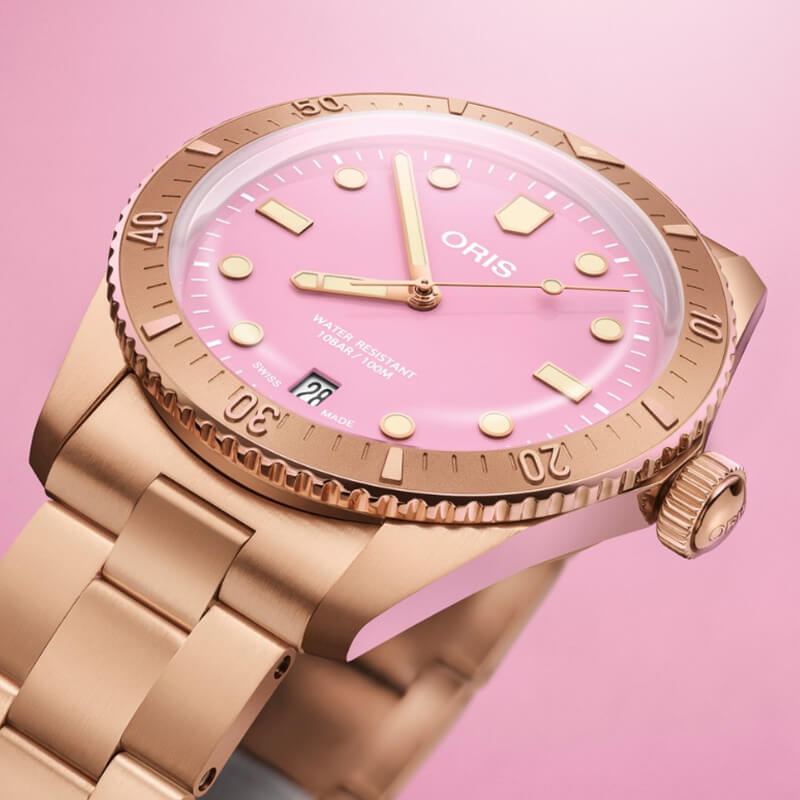 オリス(Oris)ダイバーズ65 コットンキャンディ 733 7771 3158-07 8 19 15 ピンクダイアル 腕時計