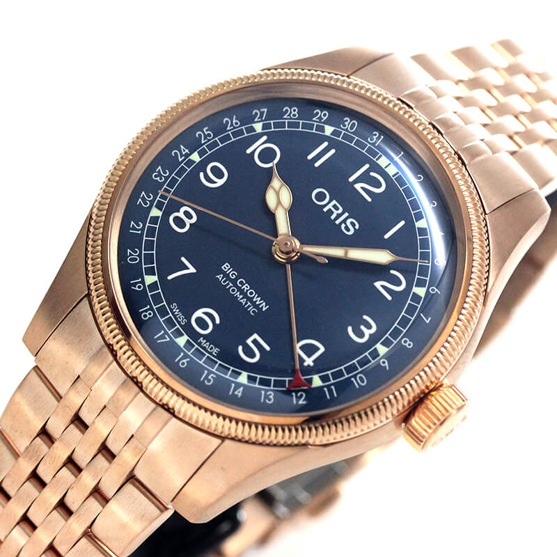 オリス(ORIS) ビッグクラウンポインターデイト フルブロンズ 754 7741 3165-07 8 20 01 腕時計 ブルー