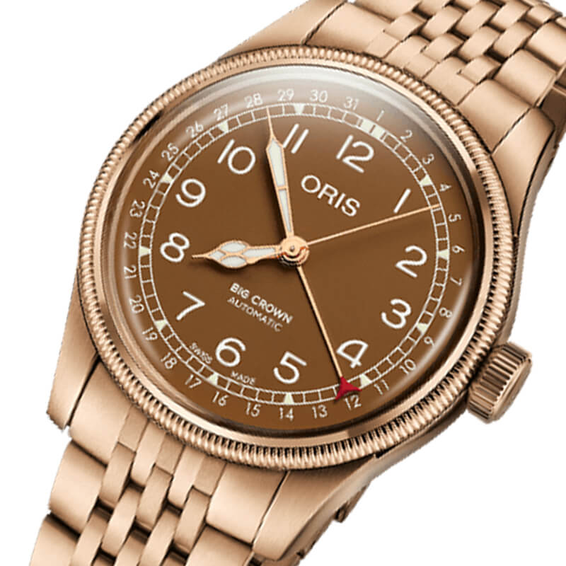 オリス(ORIS) ビッグクラウンポインターデイト フルブロンズ 754 7741 3166-07 8 20 01 腕時計 ブラウン