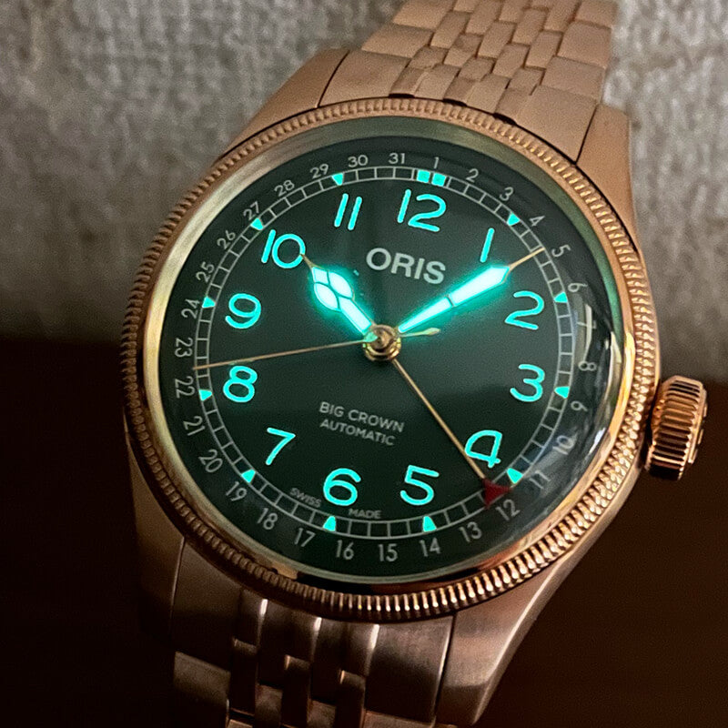 オリス(ORIS) ビッグクラウンポインターデイト フルブロンズ 754 7741 3167-07 8 20 01 腕時計 グリーン
