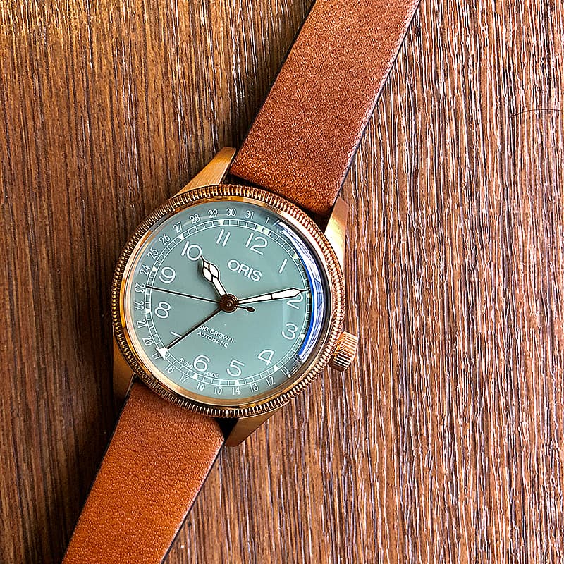 オリス ビッグクラウン ポインターデイト 36mm/グリーン/754 7749 3167-07 5 17 69GBR ボーイズ/レディース 腕時計