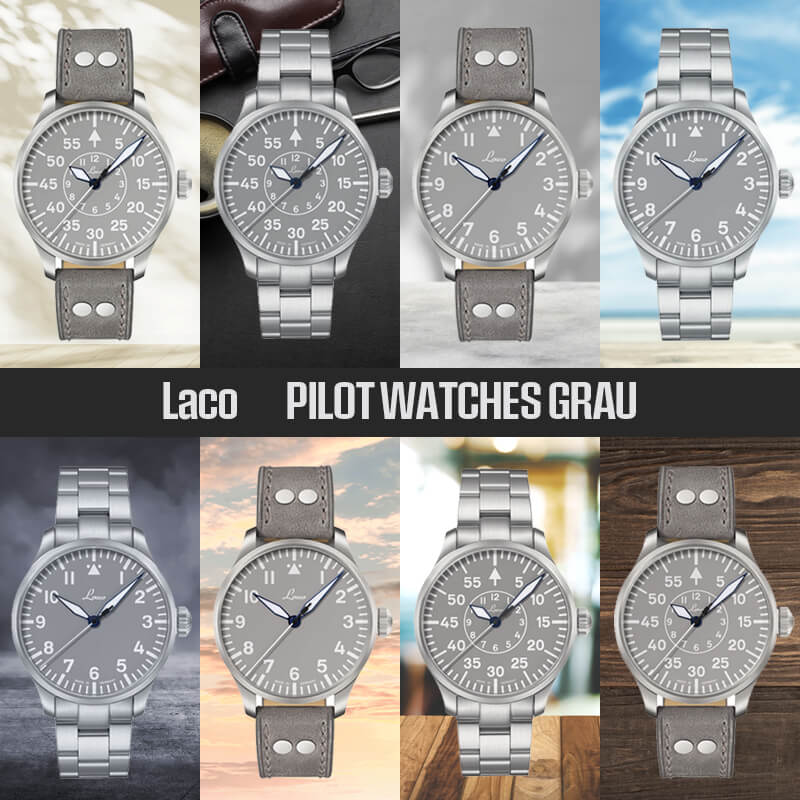 Laco (ラコ) パイロット アウクスブルク39 グラウ 自動巻き グレー 39mm 腕時計 862161
