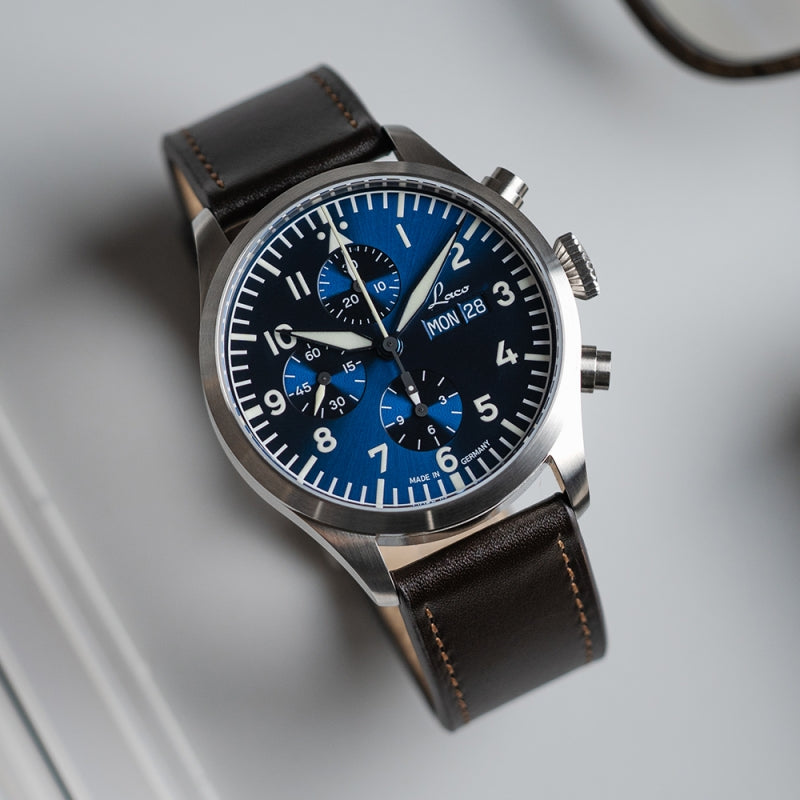 Laco(ラコ) クロノグラフ キール.2 Blau(ブラウ) 腕時計 862186