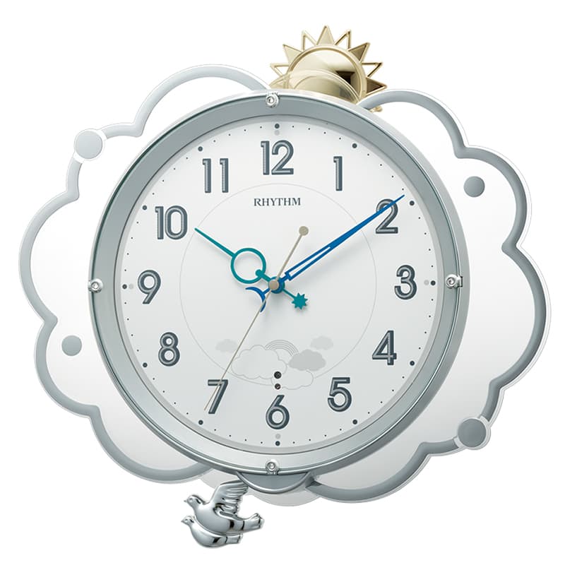 RHYTHM リズム 電波振り子掛け時計 ファンタジースカイ409 8MX409SR19