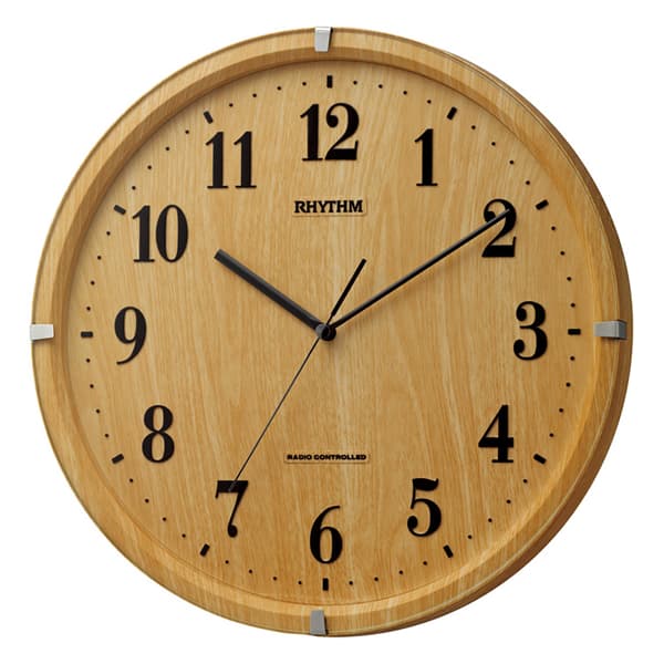 RHYTHM リズム 電波 掛け時計 ライブリーアリス 8MY501SR07 薄茶