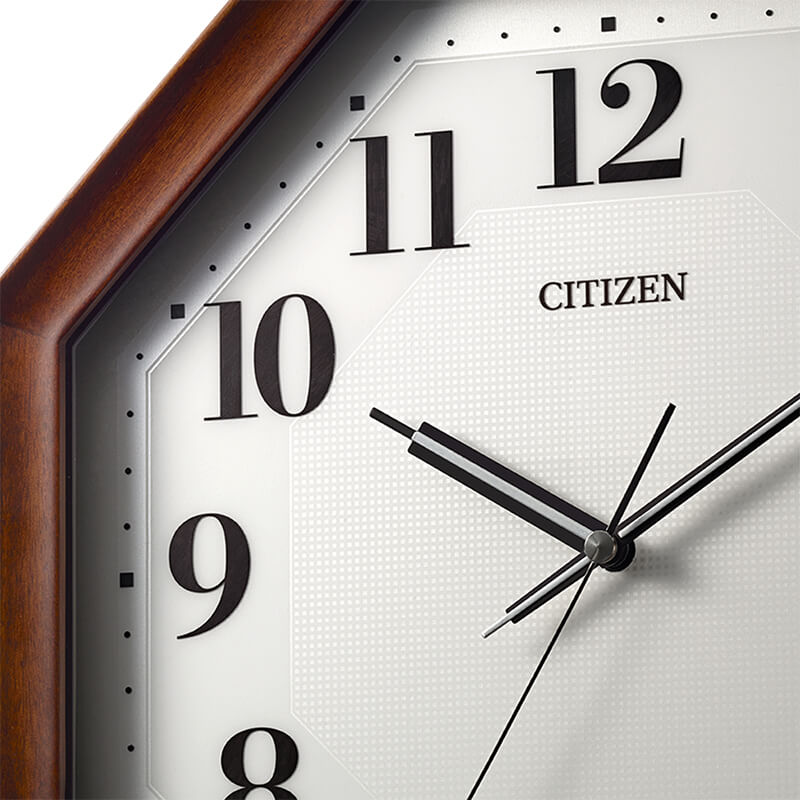 CITIZEN シチズン クロック 木枠 電波掛け時計 8MY555-006