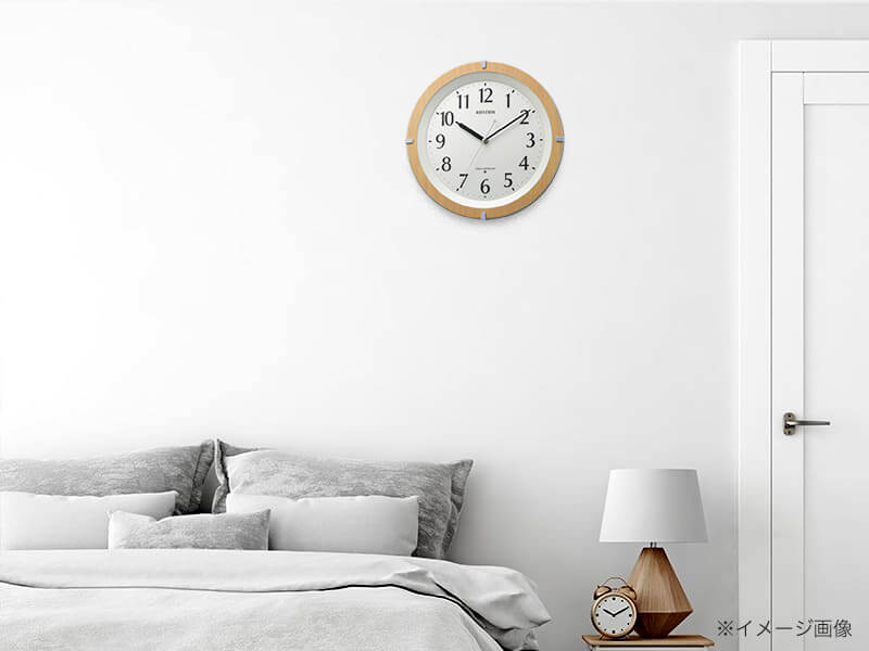 RHYTHM リズム 夜光 電波 掛け時計 リバライト561 8MY561SR03