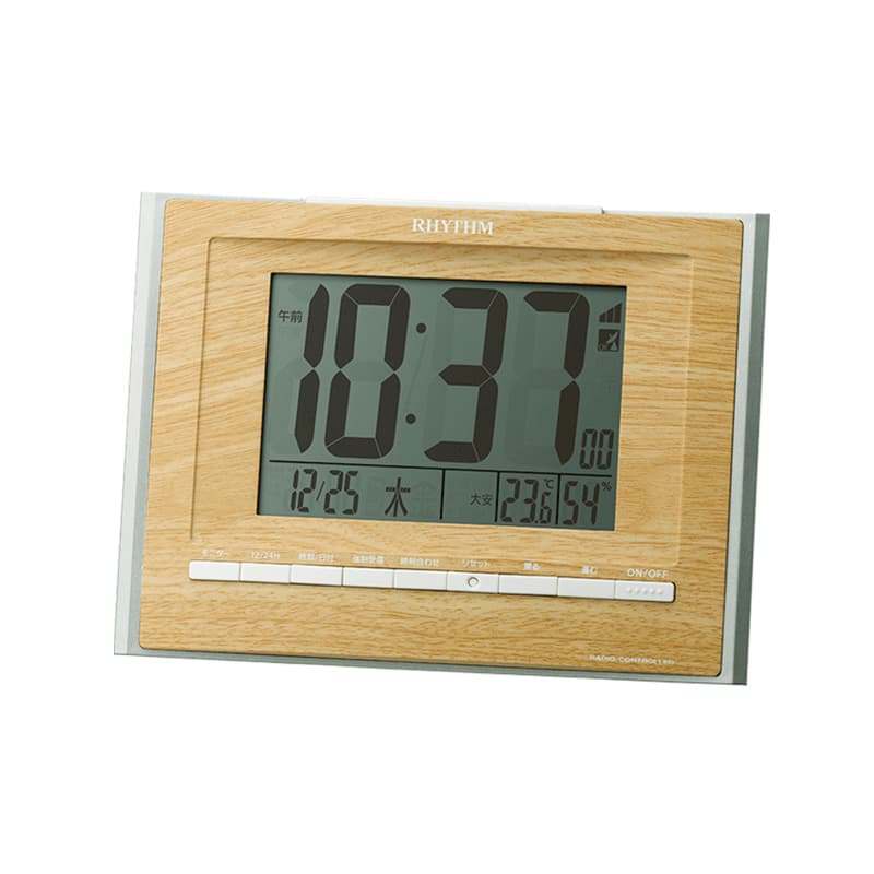 RHYTHM リズム デジタル 電波 目覚まし時計 フィットウェーブD172