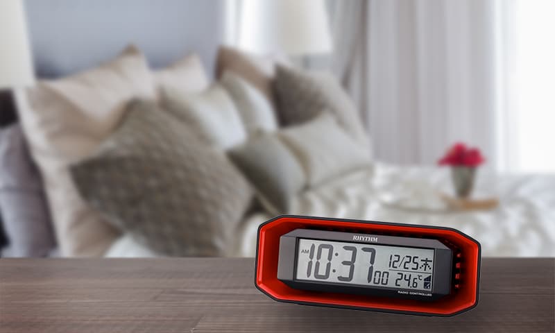 RHYTHM リズム 大音量 目覚まし時計 フィットウェーブバトル220 赤【8RZ220SR01】
