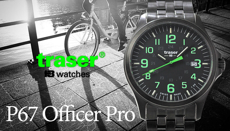 トレーサー(traser)/オフィサー・プロ/P67 Officer Pro GunMetal Black/Lime 9031582 腕時計