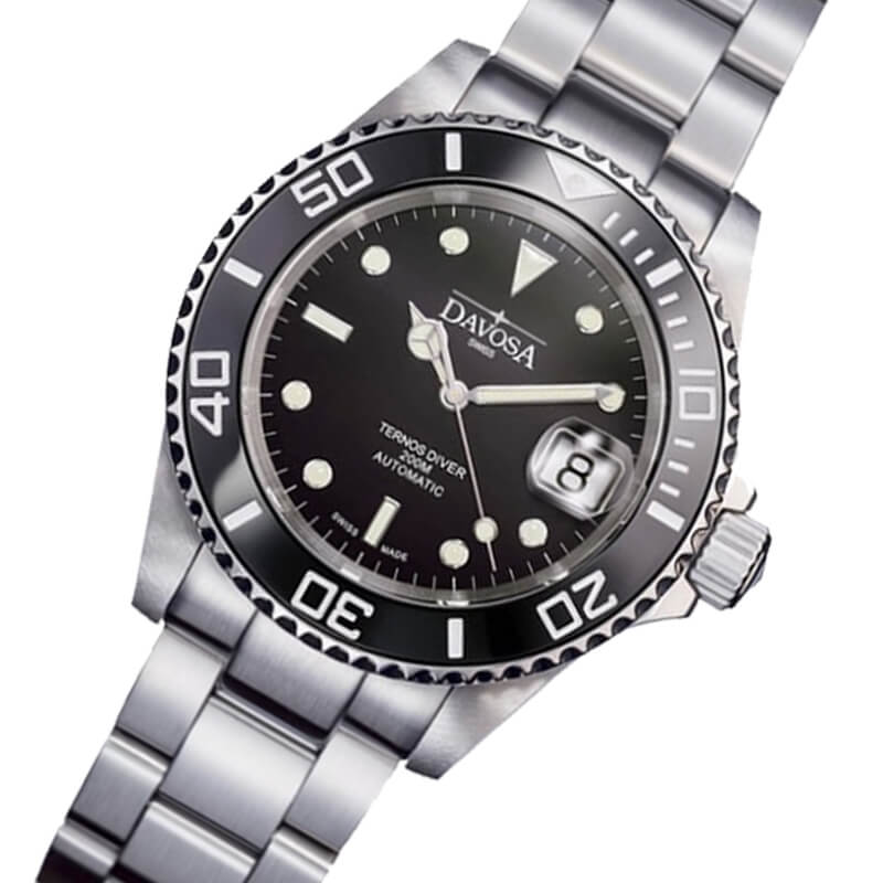 DAVOSA(ダボサ) Ternos Ceramic(テルノス セラミック)40mmと36.5mm ブラック ペアウォッチ 200m防水