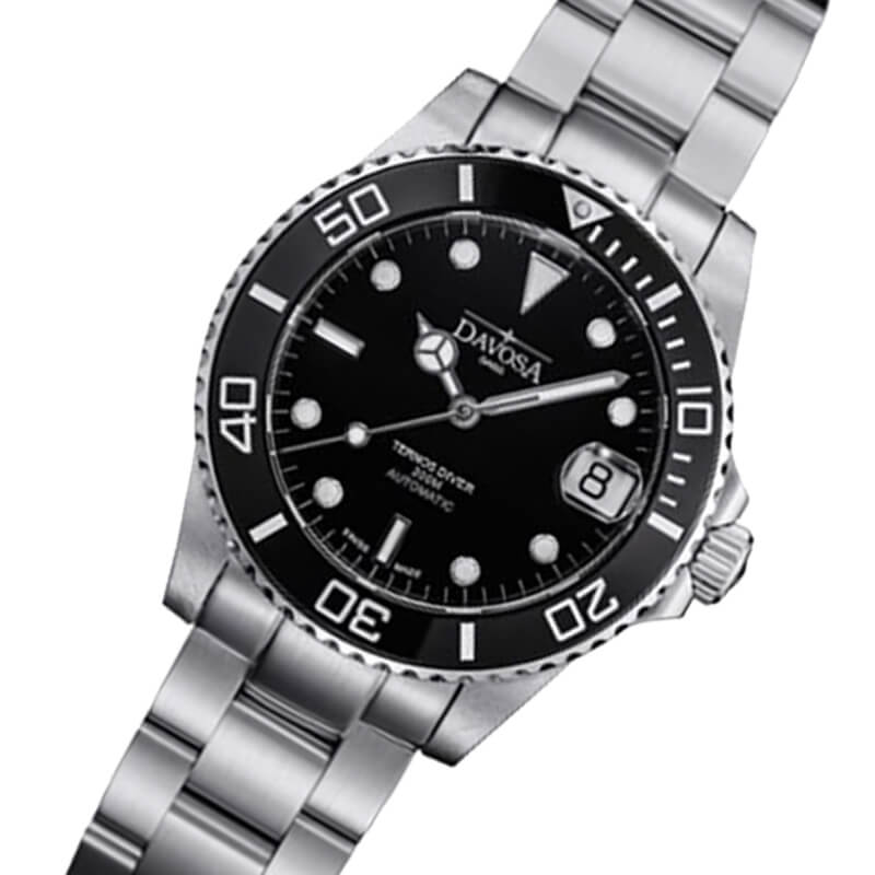 DAVOSA(ダボサ) Ternos Ceramic(テルノス セラミック)40mmと36.5mm ブラック ペアウォッチ 200m防水