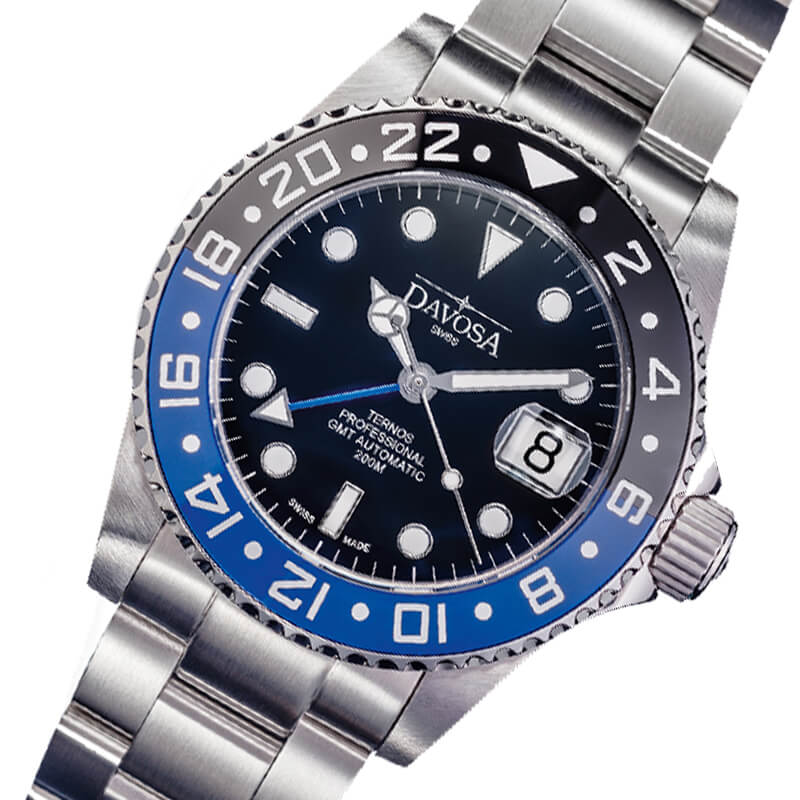 DAVOSA(ダボサ) Ternos GMT Pro(テルノス プロ)/自動巻き/GMTプロ ブラック&ブルー/メンズ/ 161.571.45 腕時計