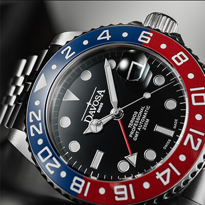 DAVOSA(ダボサ) Ternos Pro(テルノス プロ)TT GMT オートマティック/自動巻き/メンズ/ 161.571.06 腕時計 ブルー/レッド