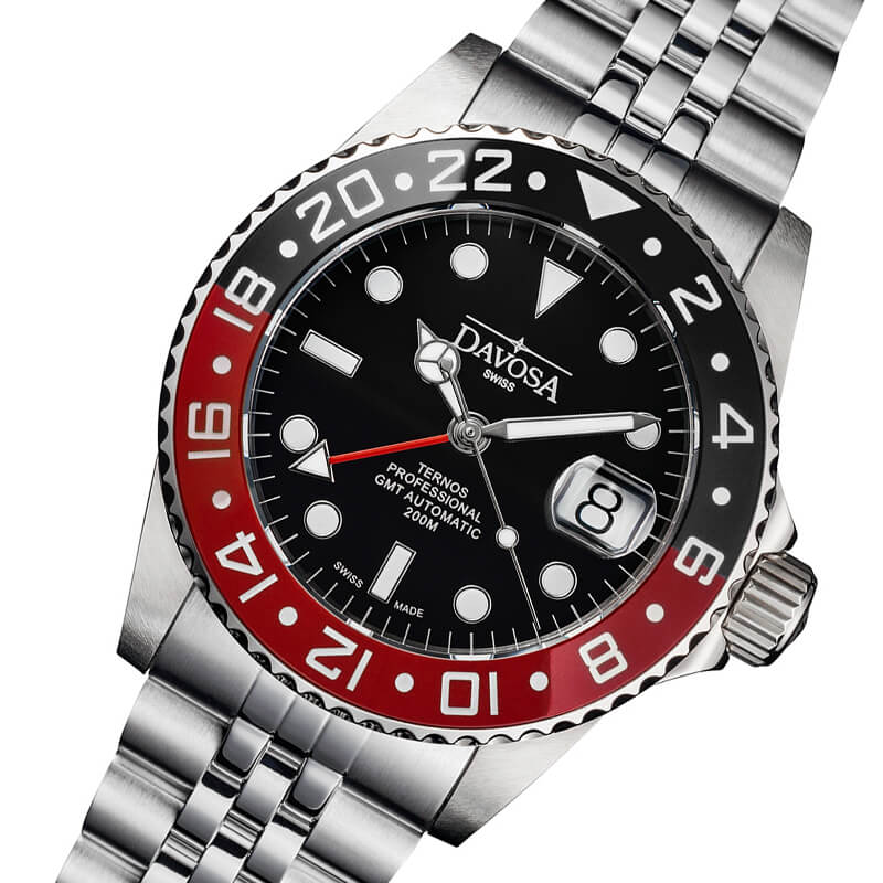 DAVOSA(ダボサ) Ternos Pro(テルノス プロ)TT GMT オートマティック/自動巻き/メンズ/ 161.571.09 腕時計 ブラック/レッド