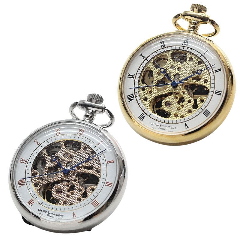 Charles-Hubert Hand-Wound Pocket Watches 3801 and 3802 / Pair of