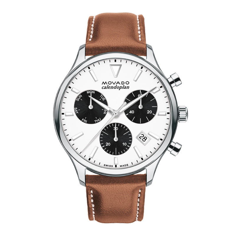 MOVADO(モバード) HERITAGE クォーツクロノグラフ 腕時計 H3650147 