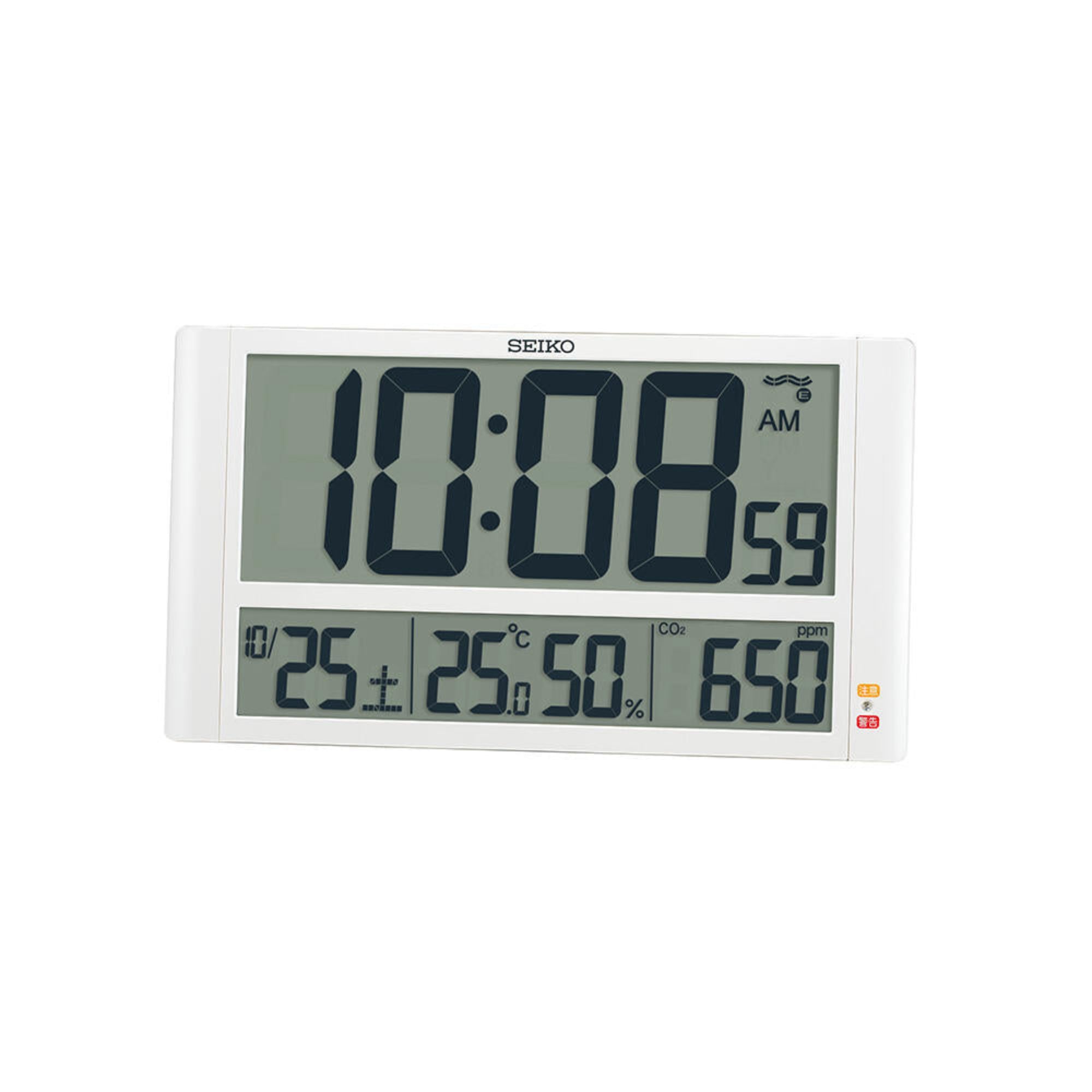 SEIKO SQ449W デジタル電波時計（掛置兼用） SEIKO セイコー CO2濃度表示 温湿度表示 換気アラート付き 電波掛け