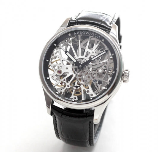 アエロ(AERO)/スケルトンCobweb/手巻き式/A 50981 AA17 ブラックカラー 腕時計