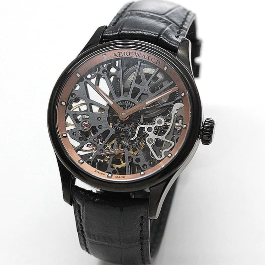 アエロ(AERO)/スケルトンCobweb/手巻き式/A50981NO20 ブラックカラー 腕時計