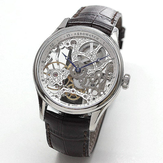 アエロ(AERO)/スケルトン/手巻き式/A57981AA01 シルバーカラー 腕時計