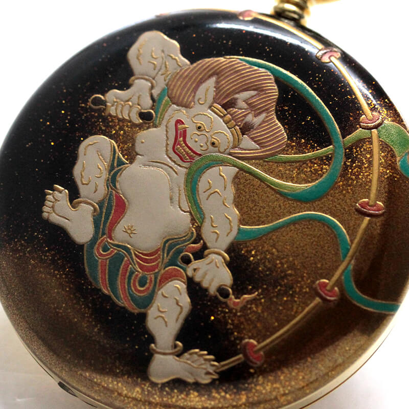 アエロ(AERO)/ 蒔絵 / 雷神 / 田村一舟作 / 18K 金無垢 / 懐中時計/ aero-0411225