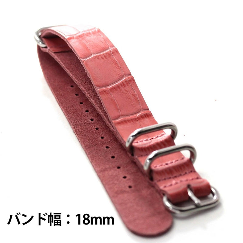 時計 レザーベルト 18mm ピンクカラー