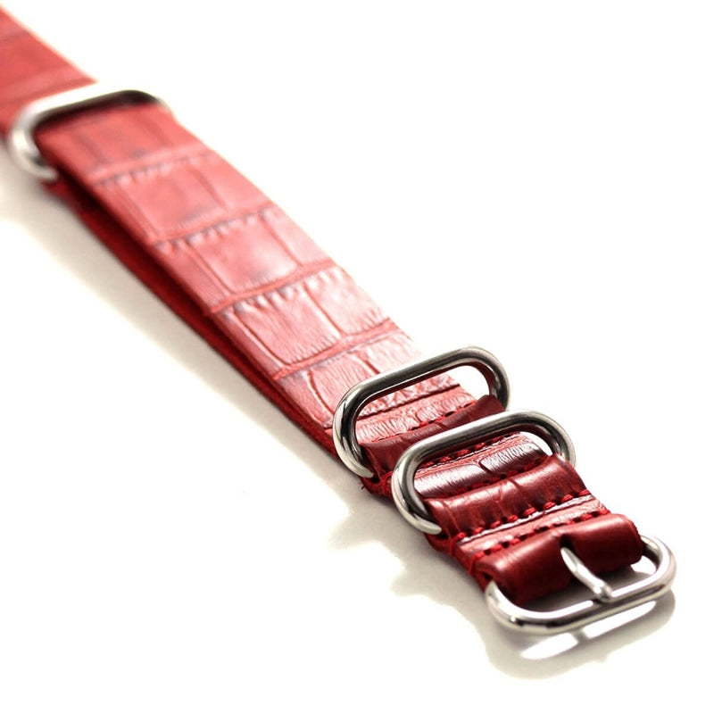 時計 レザーベルト 20mm レッドカラー