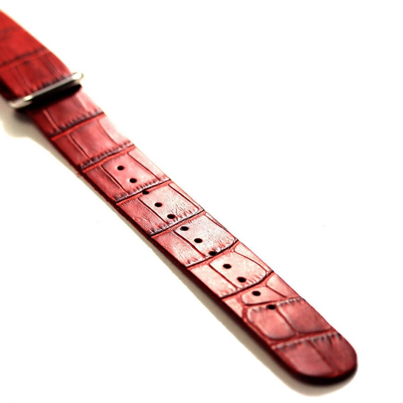 時計 レザーベルト 22mm レッドカラー