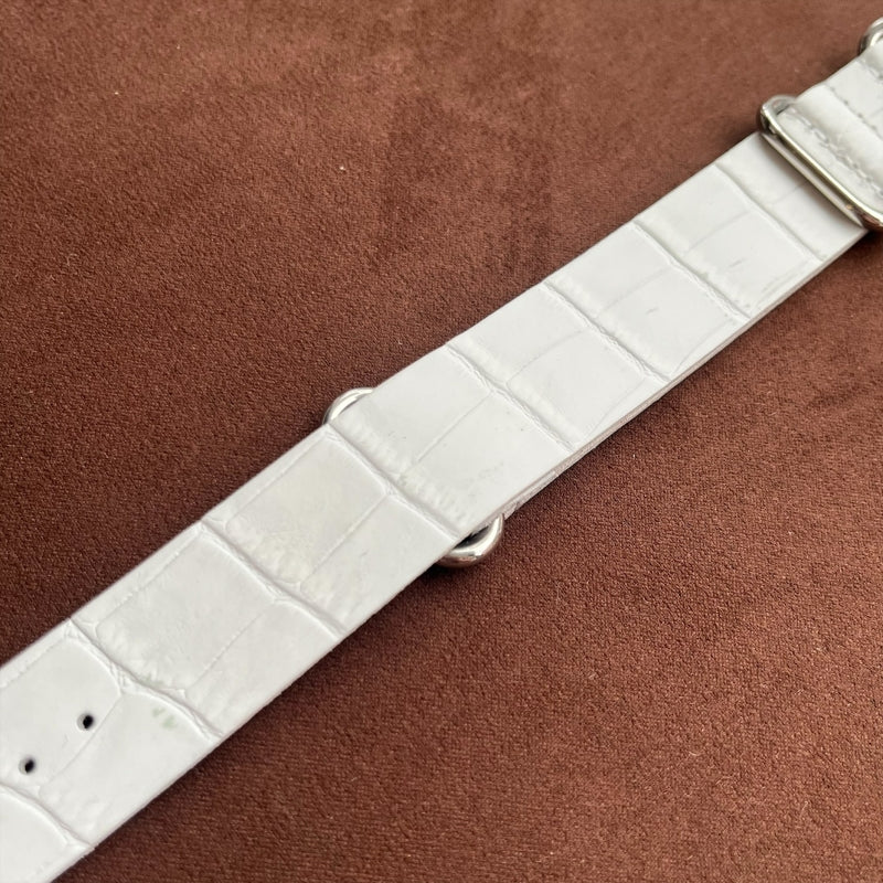 【ワケあり個数限定】時計 レザーベルト 22mm ホワイト