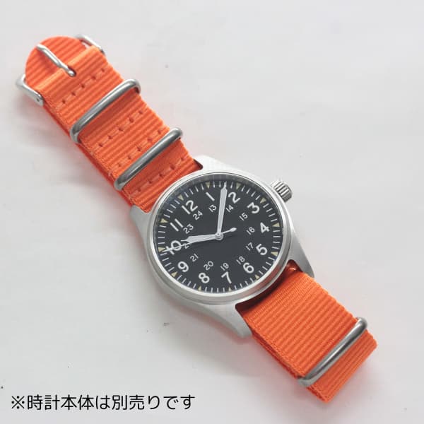 時計ナイロンバンド NATOベルト オレンジ 20mm