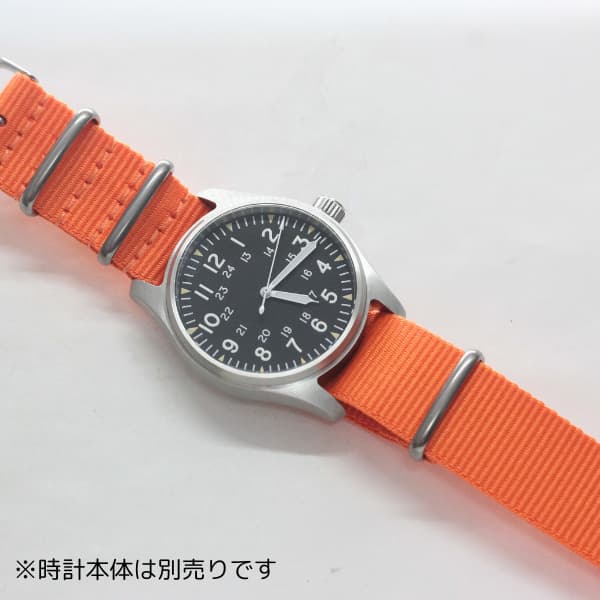 時計ナイロンバンド NATOベルト オレンジ 20mm