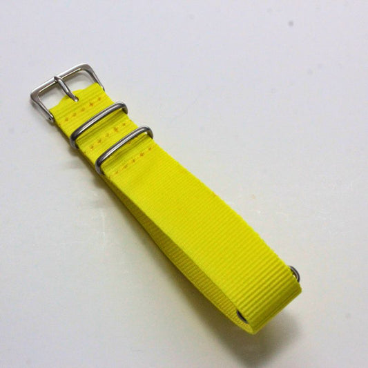 時計ナイロンバンド NATOベルト イエロー 20mm