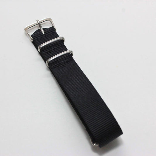 時計ナイロンバンド NATOベルト ブラック 22mm幅