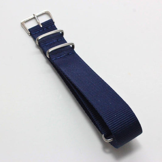 時計ナイロンバンド NATOベルト ダークブルー 22mm幅