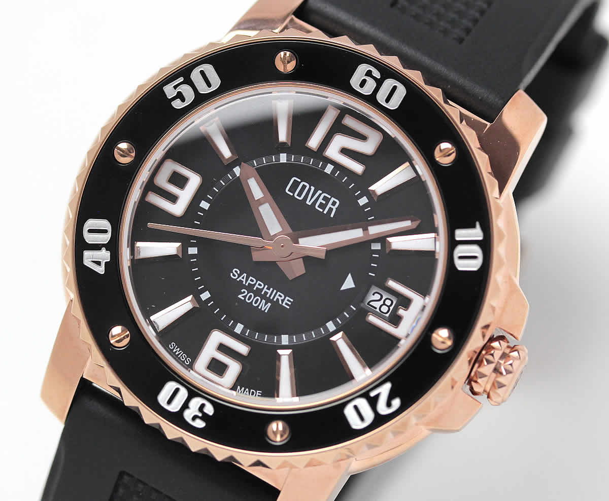 COVER(コヴァー) SPORT DIVER(スポーツダイバー) Co145.05 ブラック&ゴールド