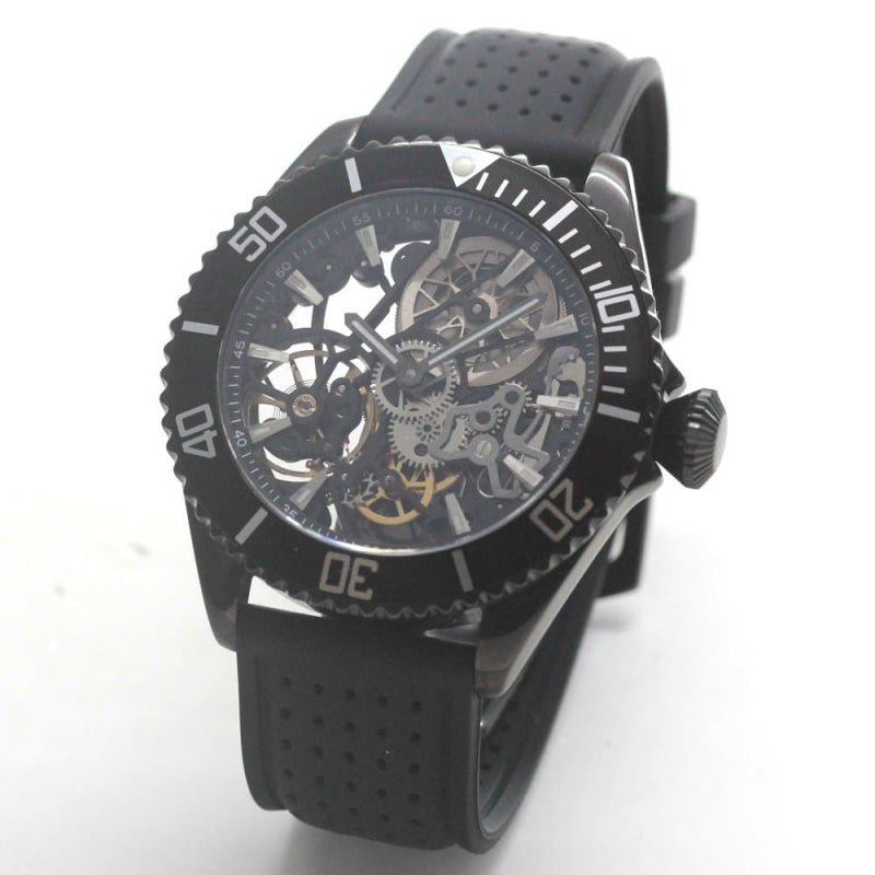 正美堂オリジナル腕時計/オールブラックスケルトン/スイス製手巻き式ムーブメント/db6-055