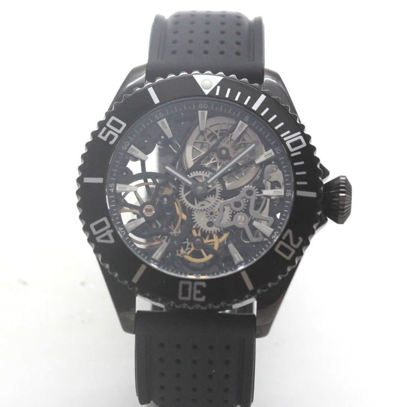 正美堂オリジナル腕時計/オールブラックスケルトン/スイス製手巻き式ムーブメント/db6-055