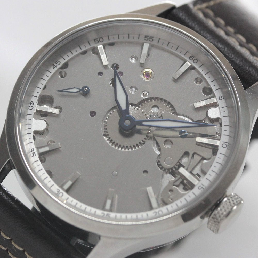 正美堂オリジナルウォッチ/腕時計/スケルトンシルバー/スイス製手巻き式ムーブメント/db9-601s