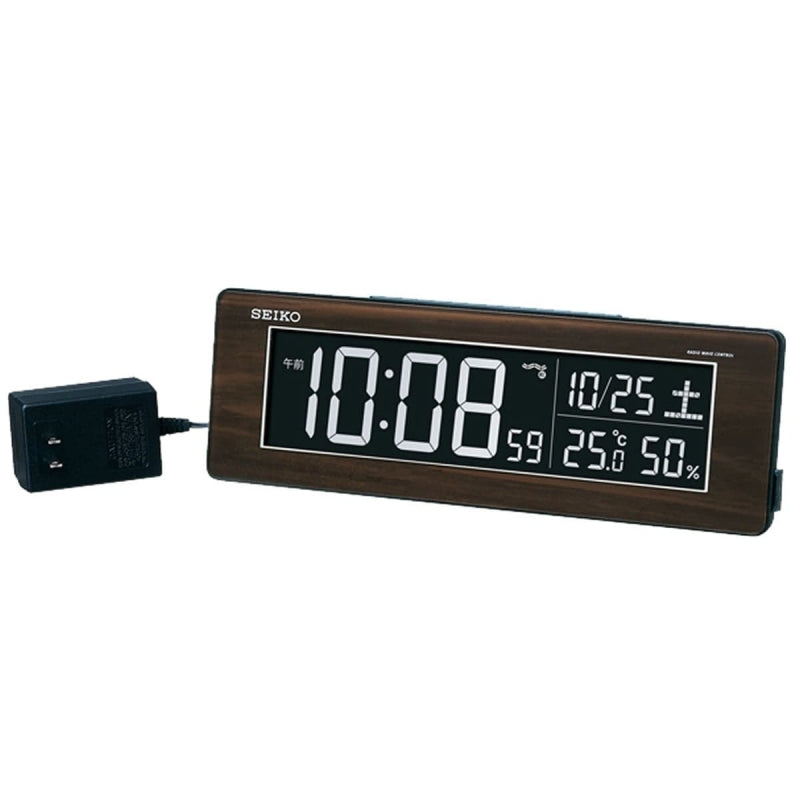 SEIKO セイコー アラーム付 デジタル電波置き時計 シリーズC3 DL210B 濃茶