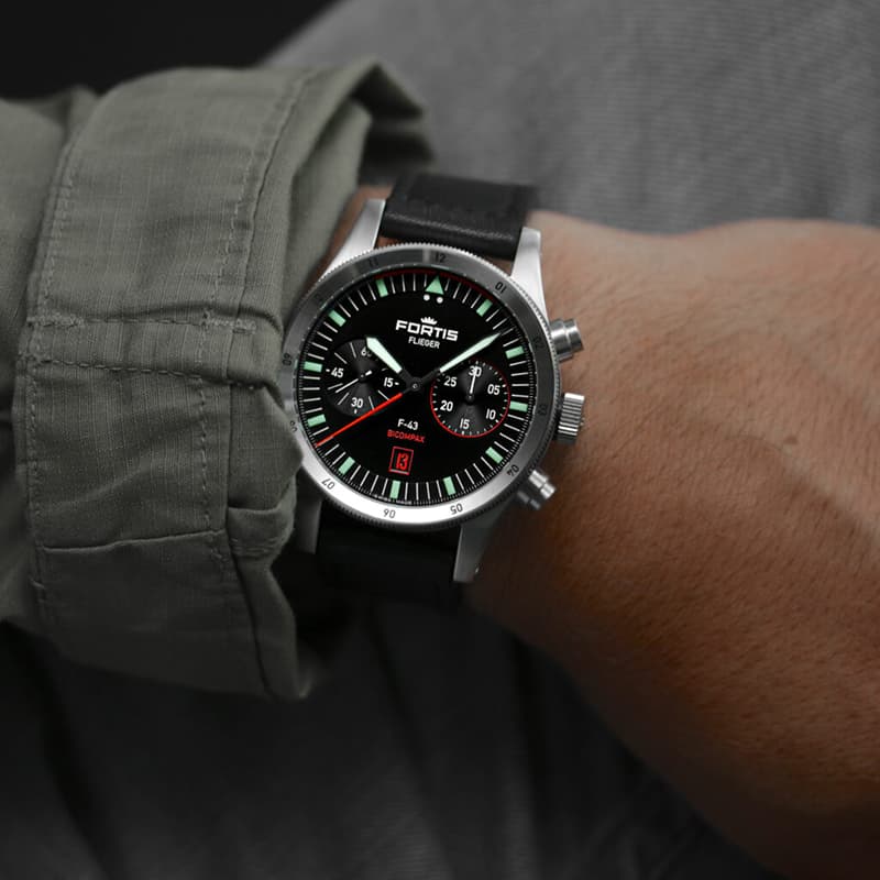 フォルティス(FORTIS)フリーガー F-43 Bicompax(バイコンパックス) 424.0005 クロノグラフ 腕時計