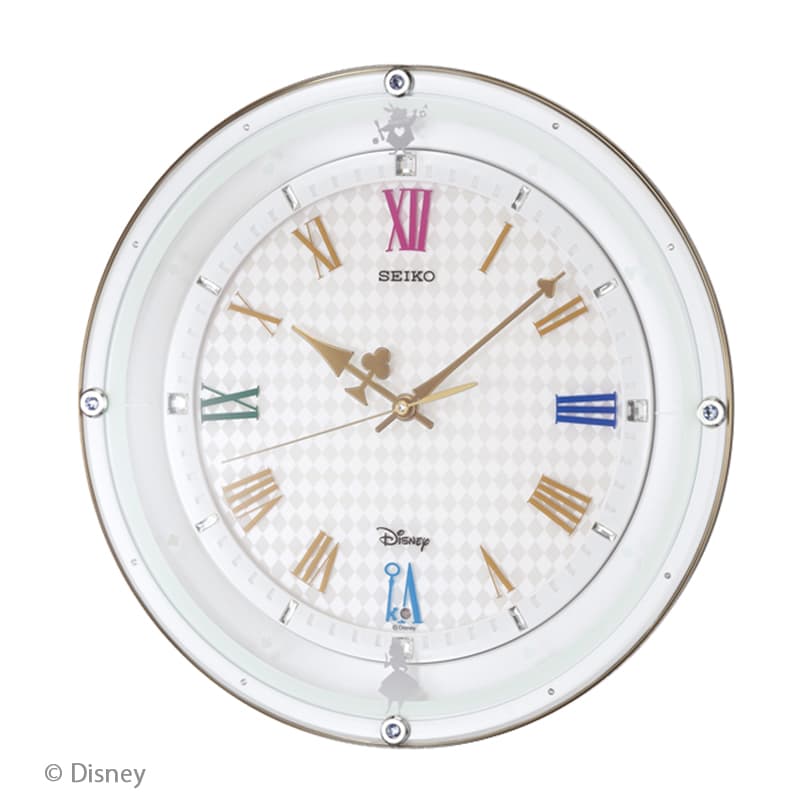 SEIKO セイコー ディズニーキャラクター 電波 掛け時計 ふしぎの国の