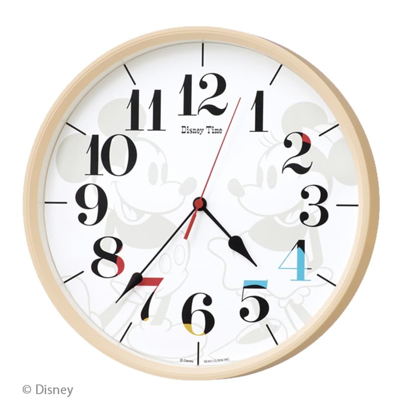 SEIKO セイコー ディズニー キャラクター 電波掛け時計 ミッキー&フレンズ FW584A 薄茶
